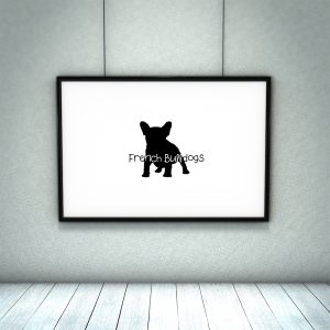 mur avec l'affiche du logo de fench bullodogs